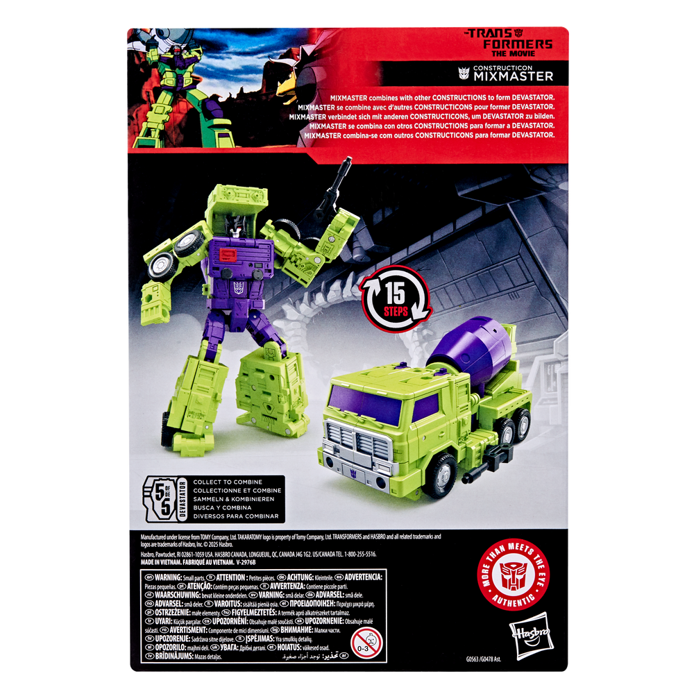 Transformers Studio Series Voyager Class The Transformers: The Movie Constructicon Mixmaster