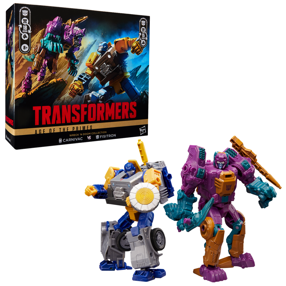 Transformers Age of the Primes Wreck ‘n Doom Collection Fisitron and Carnivac Action Figure 2-Pack
