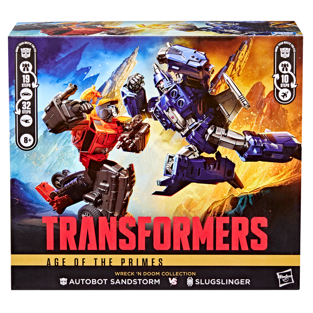 Transformers Age of the Primes Wreck 'n Doom Collection Autobot Sandstorm vs Slugslinger